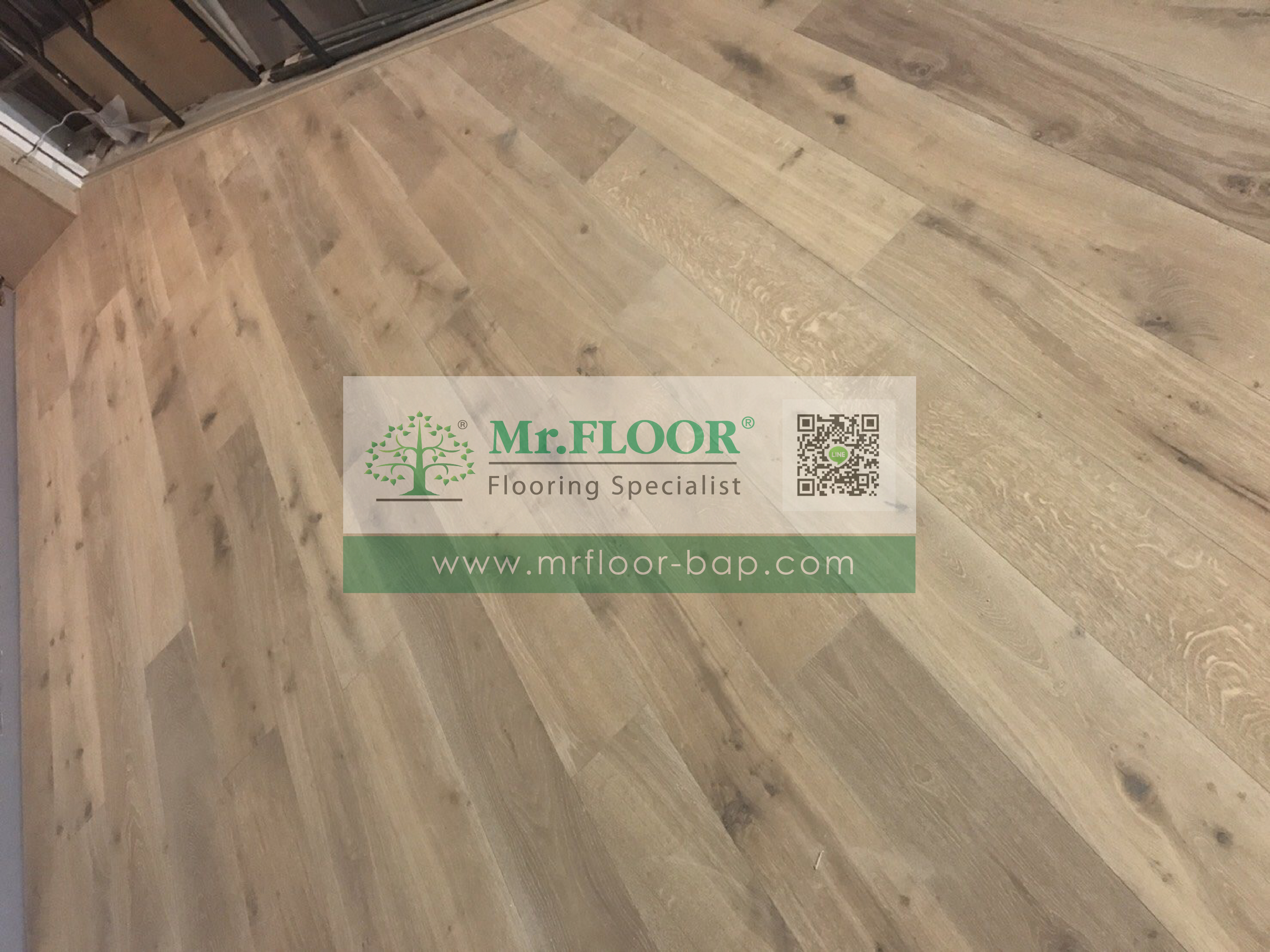 พื้นไม้จริงเอ็นจิเนียร์ หน้า 6", 8" - Plank (หน้าเต็ม) / ชนิด 3 ชั้น