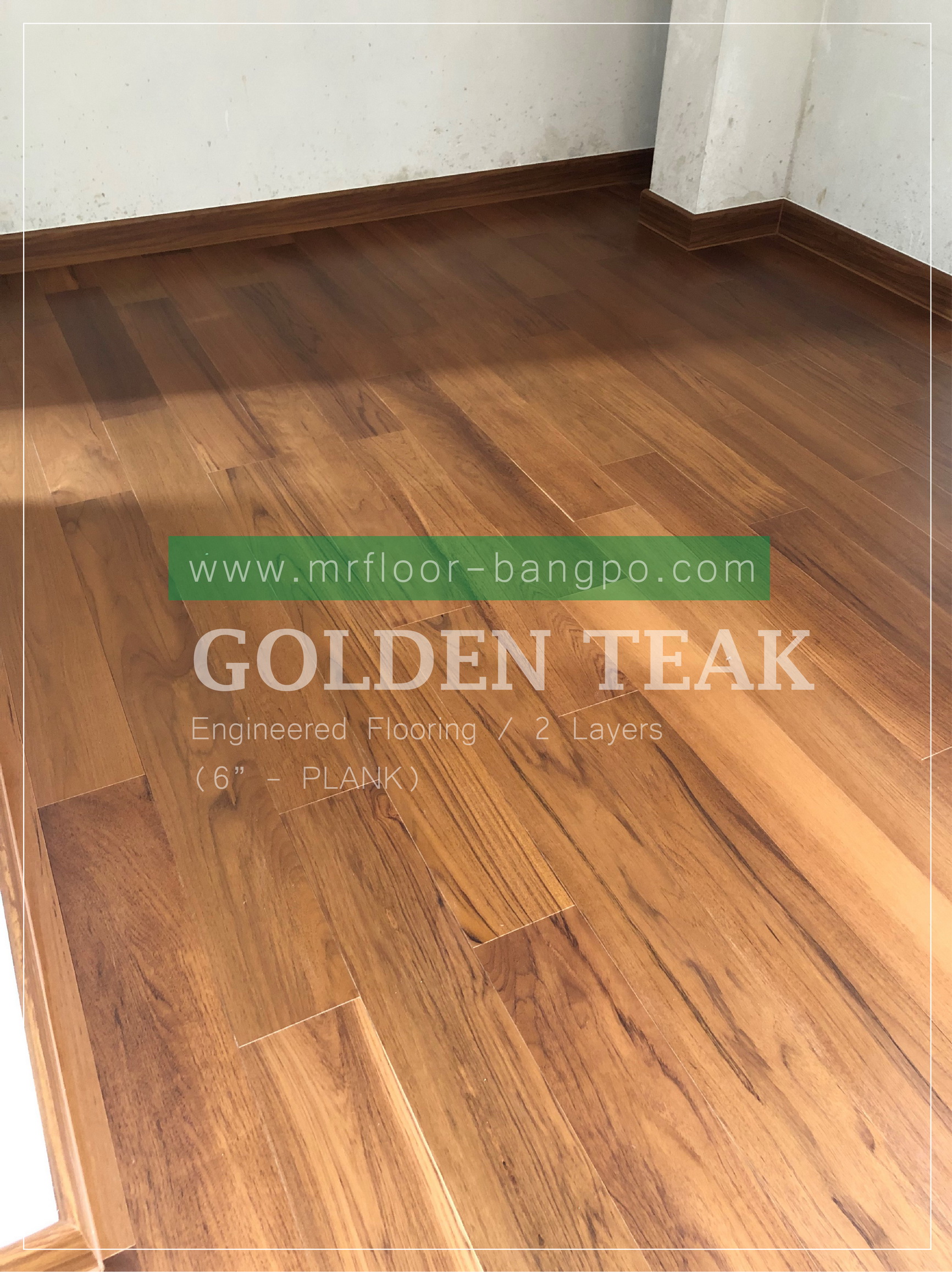 พื้นไม้จริงเอ็นจิเนียร์ หน้า 6", 8" - Plank (หน้าเต็ม) / ชนิด 3 ชั้น