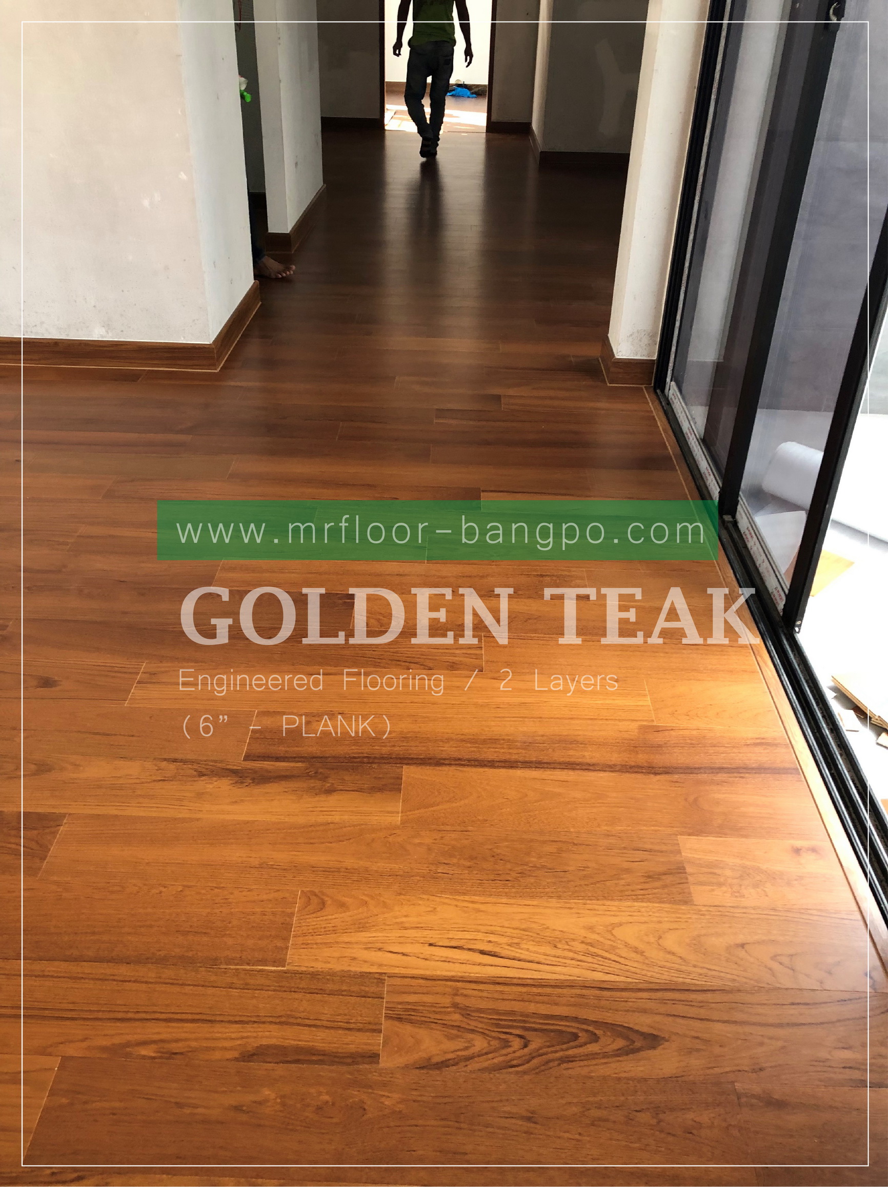 พื้นไม้จริงเอ็นจิเนียร์ หน้า 6", 8" - Plank (หน้าเต็ม) / ชนิด 3 ชั้น