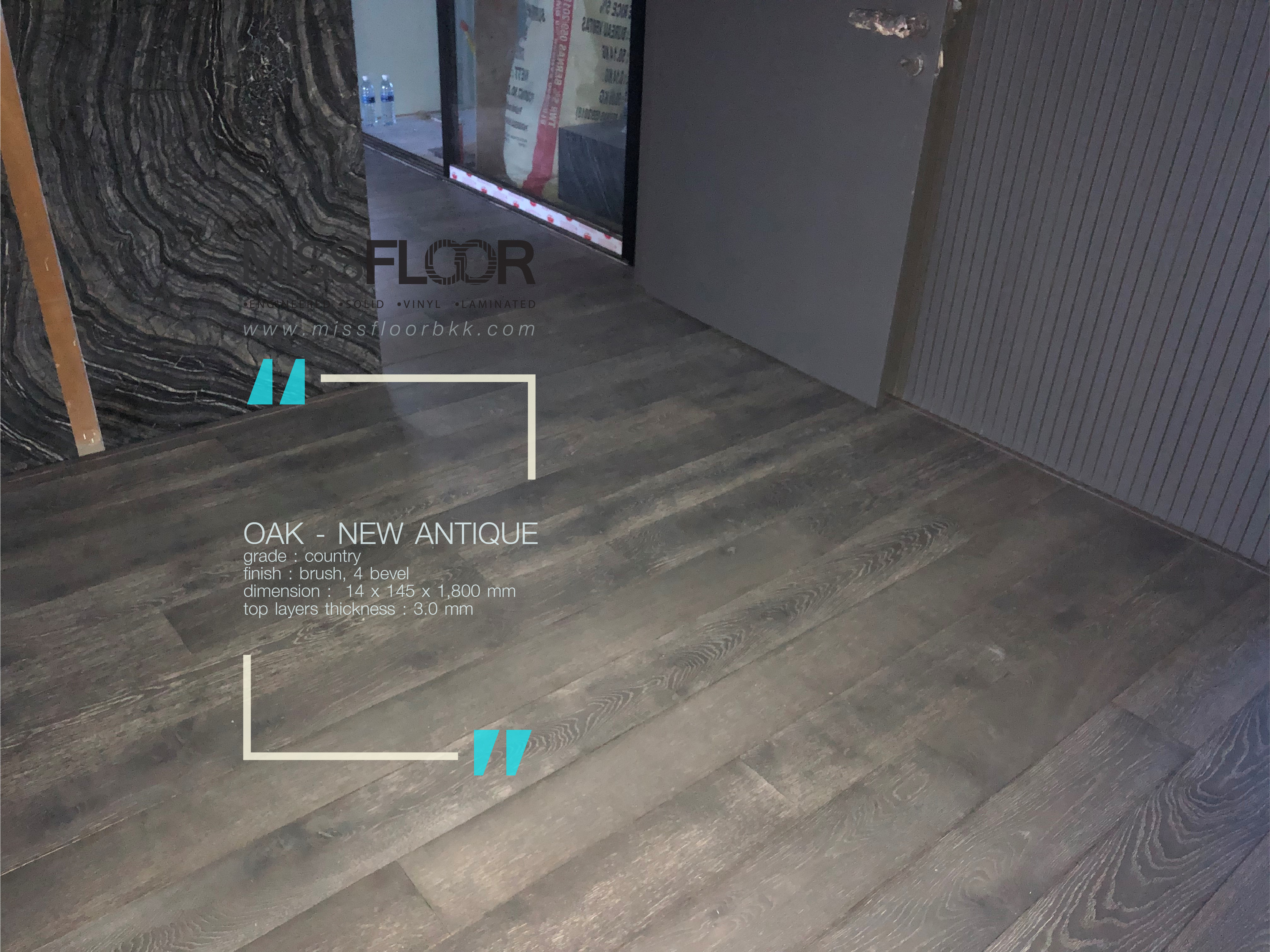 พื้นไม้จริงเอ็นจิเนียร์ หน้า 6", 8" - Plank (หน้าเต็ม) / ชนิด 3 ชั้น